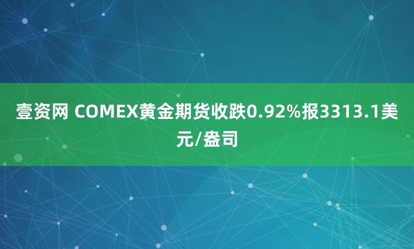 壹资网 COMEX黄金期货收跌0.92%报3313.1美元/盎司