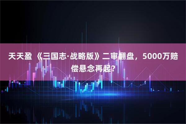 天天盈 《三国志·战略版》二审翻盘，5000万赔偿悬念再起？