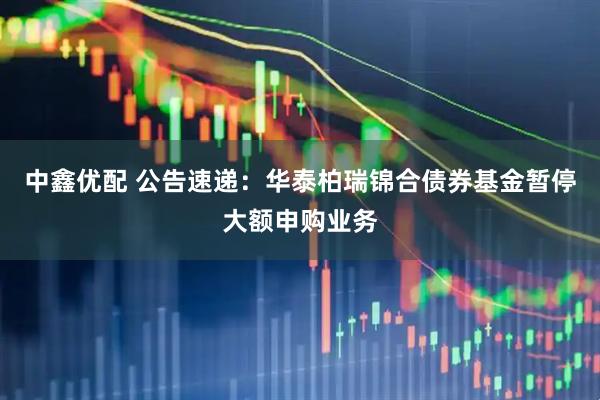 中鑫优配 公告速递：华泰柏瑞锦合债券基金暂停大额申购业务